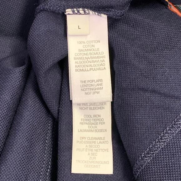 PAUL SMITH Size L Navy Multi Color Contrast Trim Cotton Short Sleeve Polo - Picture 7 of 9